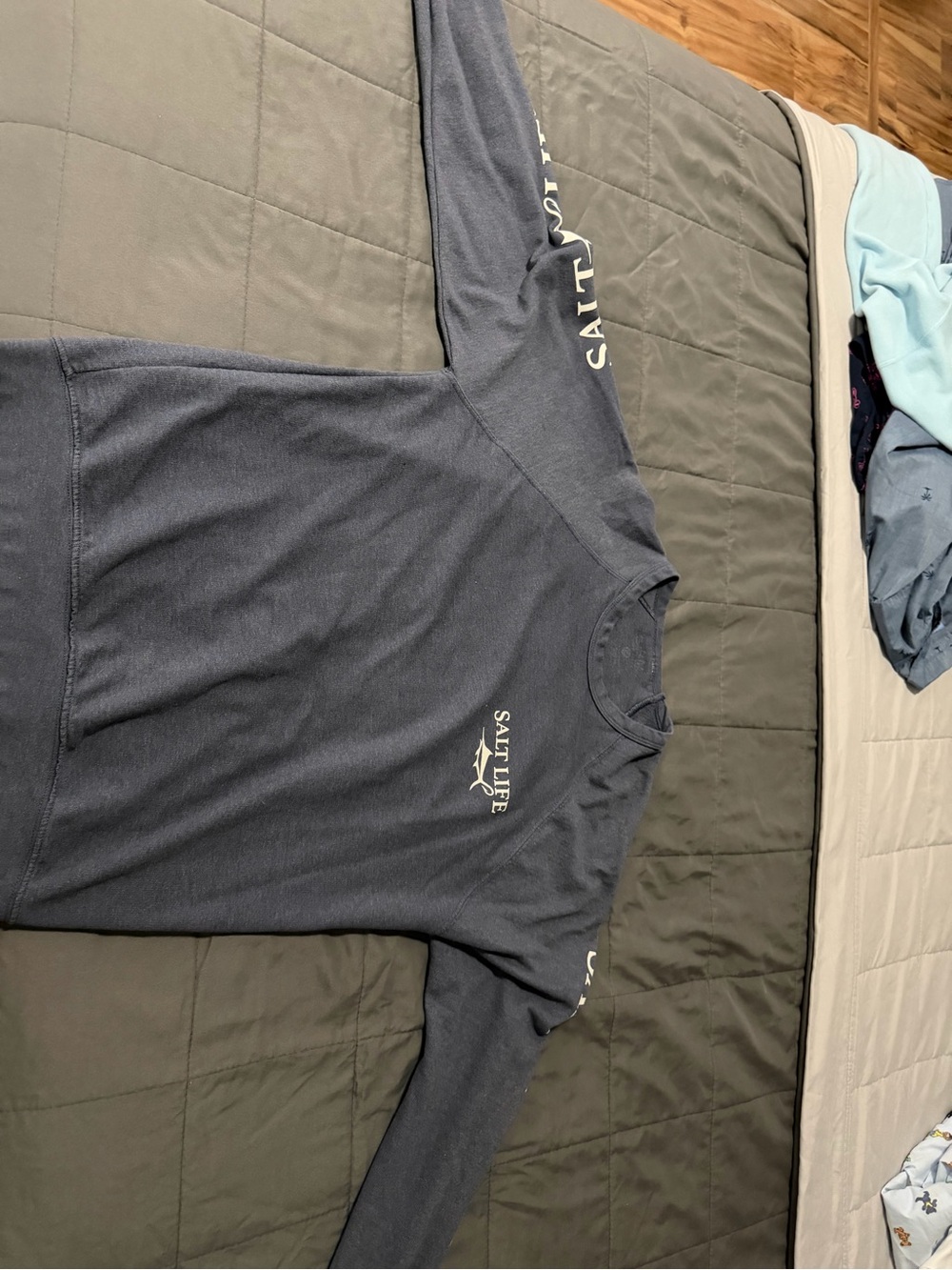 Salt Life Men's Crewneck Sweater in Navy Blue with White Logo